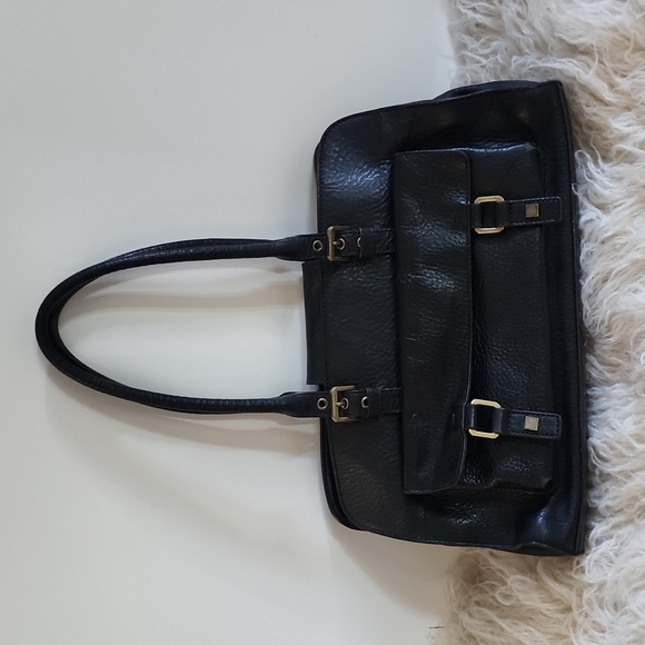 Adrienne Vittadini Bags Vintage Adrienne Vittadini Pebbled Leather Dome Top Handle Barrel